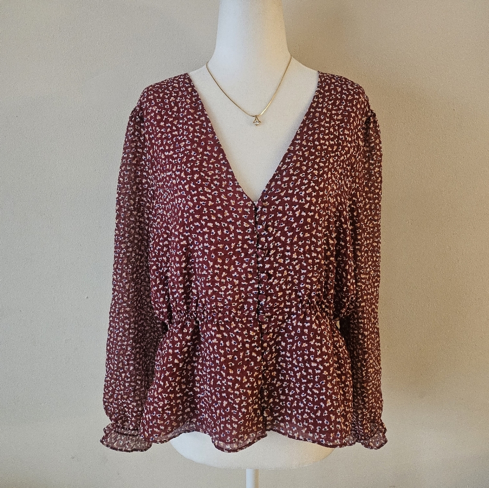 Madewell V-neck Floral Blouse
